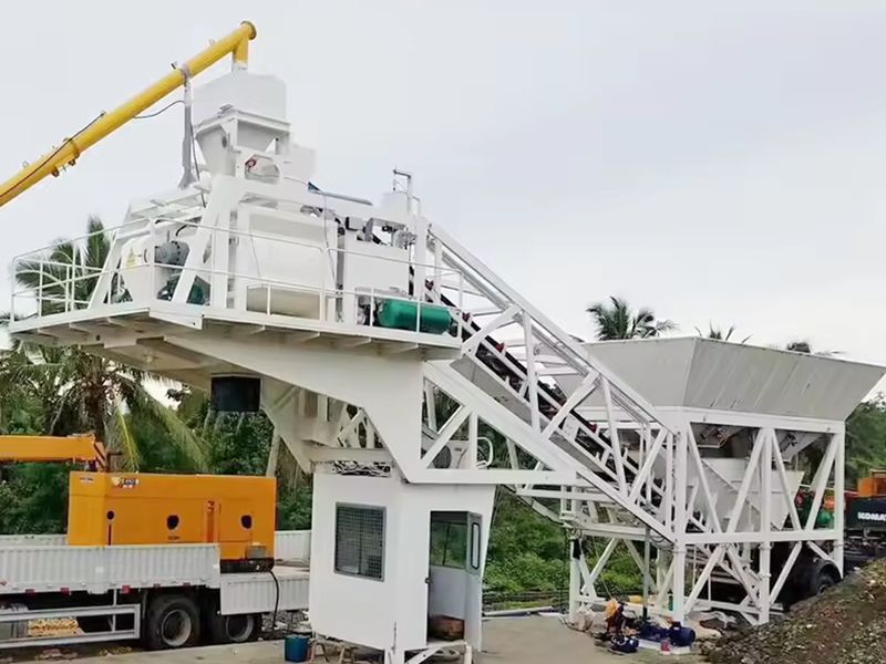 Our 75M3 YHZS75 Mobile Concrete Mixing Plant Was Installed in Kenya