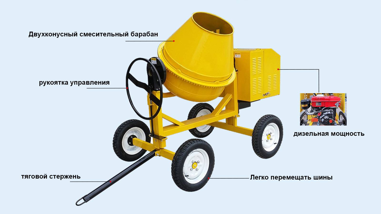 CM350 Мини-портативный бетоносмеситель